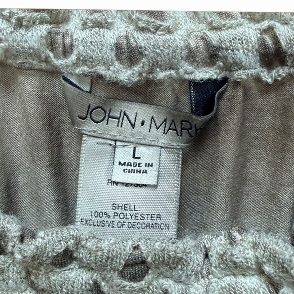 John Mark Boho Lace Crochet Tunic Top Mineral Wash Artsy Taupe Womens Large - Picture 8 of 9